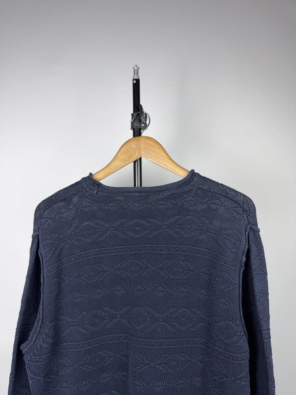 Gant Luxury GANT Textured Knit Crewneck Sweater Navy Cotton Size US M / EU 48-50 / 2 - 9 Thumbnail
