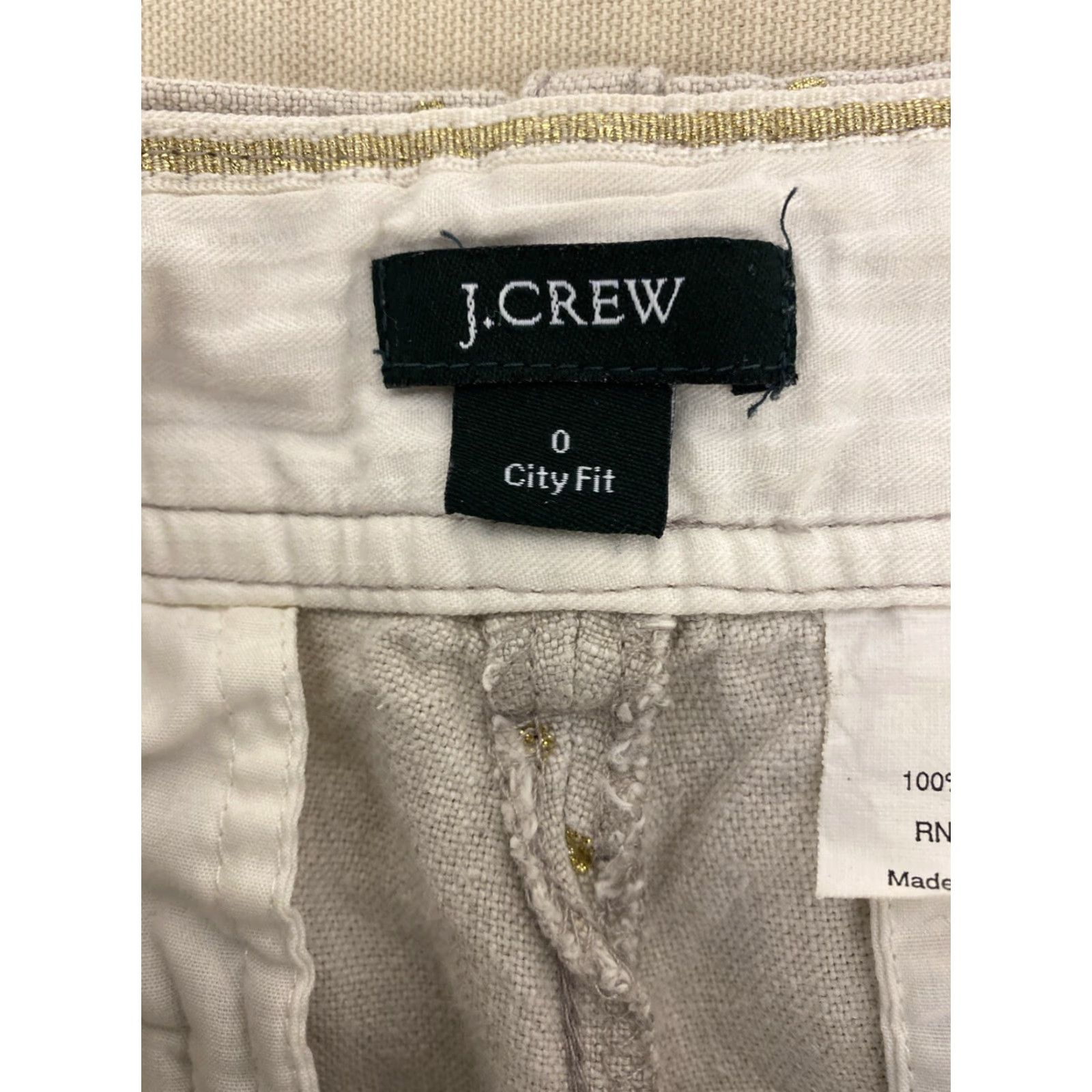 J.Crew J.Crew Linen Shorts Womens Size 0 Tan Gold Casual Flat Front Pockets Summer Outdoor Size 25" / US 0 / IT 36 - 7 Thumbnail