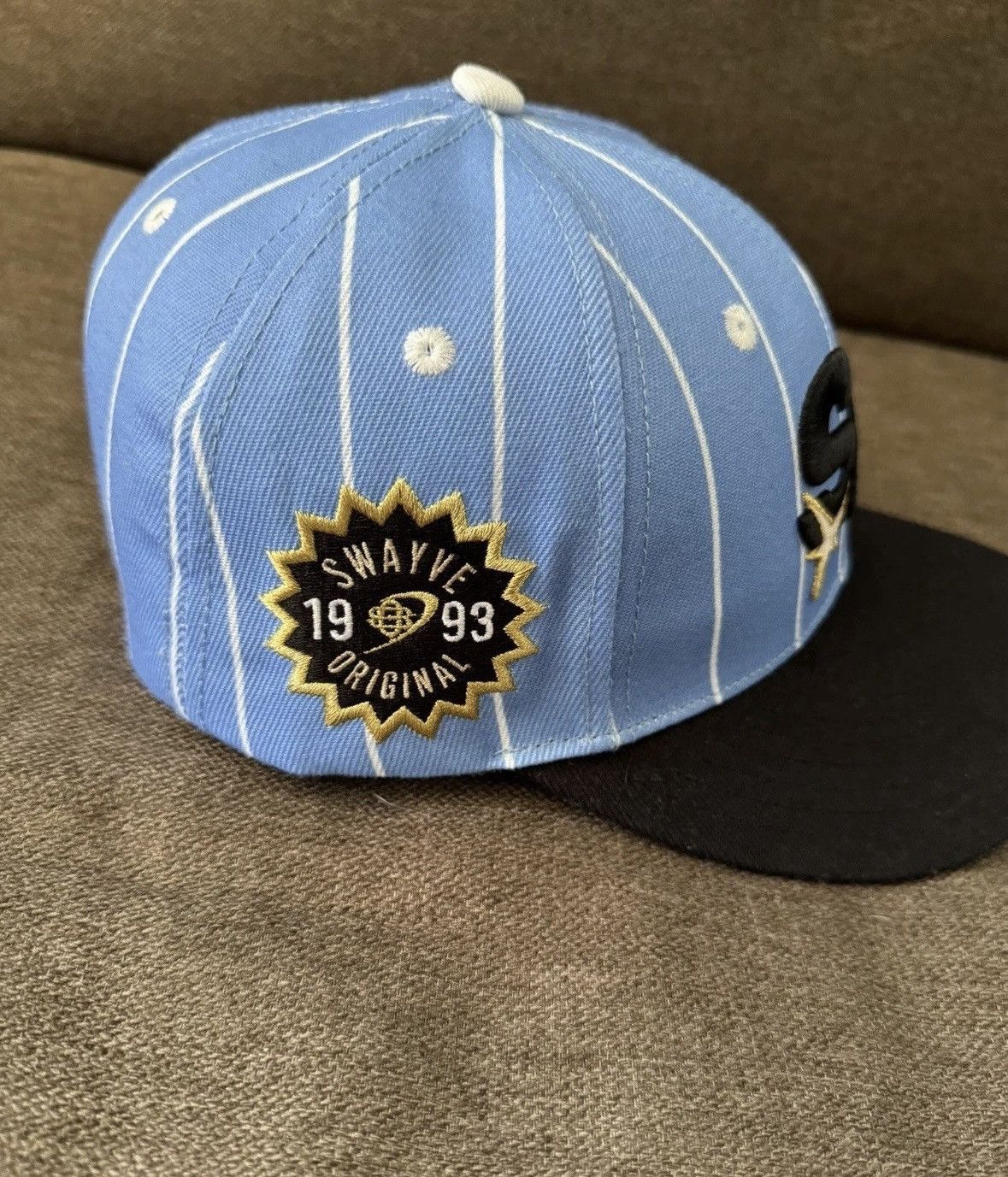 Other SWAYVE ORIGINAL - SnapBack hat BLUE & WHITE PINSTRIPE HAT Size ONE SIZE - 2 Thumbnail