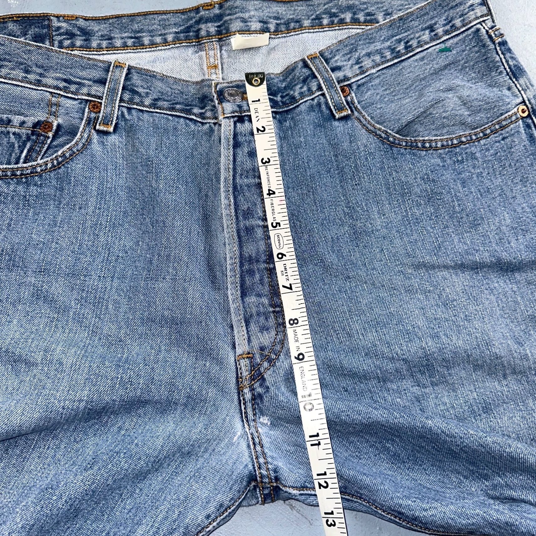 Levi's VINTAGE Levi's 501 Jeans Straight Men's Blue Light Wash 38x34 90s 501 Series 5-Pocket Denim Cotton Regular Size US 38 / EU 54 - 6 Thumbnail