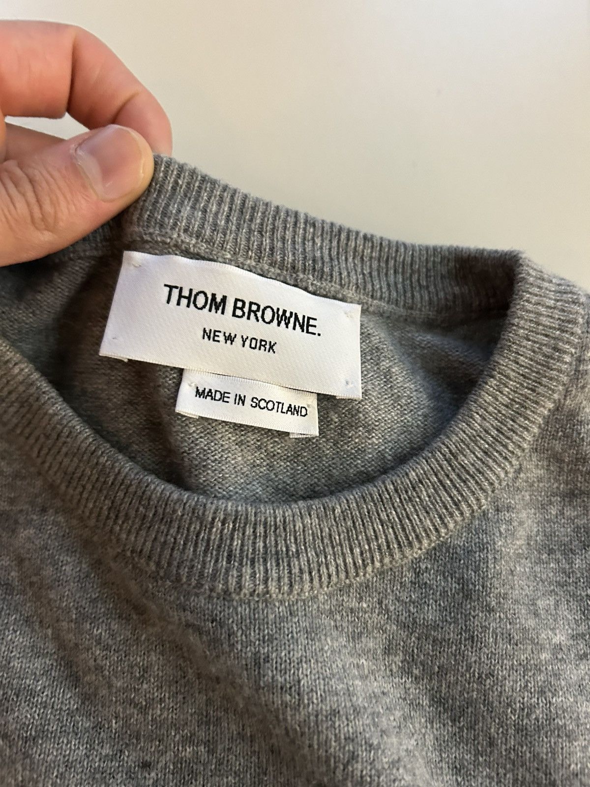 Thom Browne Thom Browne Cashmere 4-bar Pullover Light Grey Size US M / EU 48-50 / 2 - 5 Thumbnail