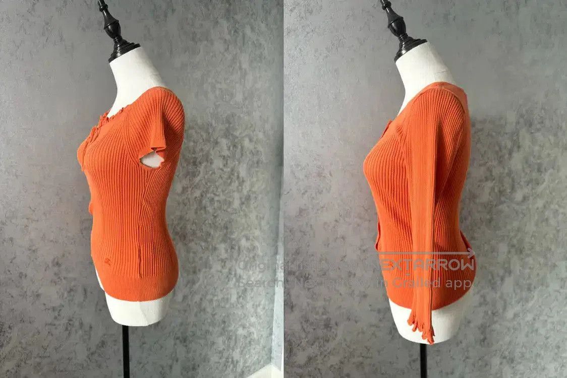 Burberry Burberry Orange Ribbed Long Sleeve Cardigan. Size S / US 4 / IT 40 - 2 Thumbnail