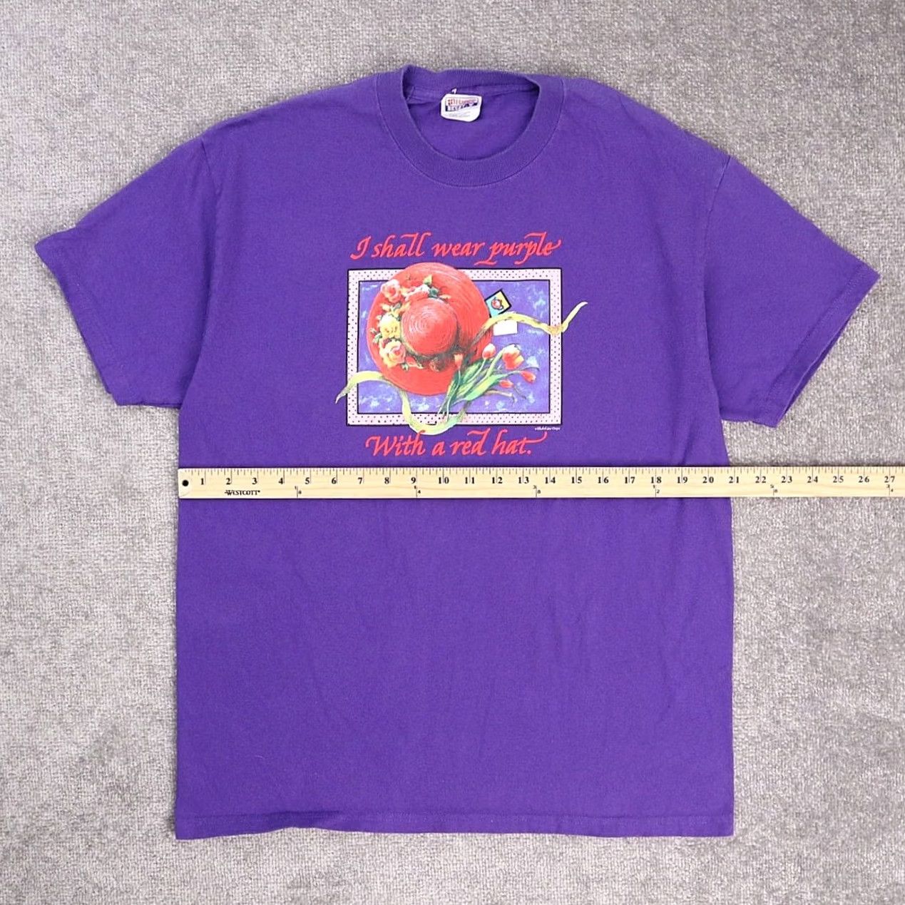 Vintage VINTAGE Purple Short Sleeve T-Shirt L Adult Purple Love Retro Size US L / EU 52-54 / 3 - 4 Thumbnail