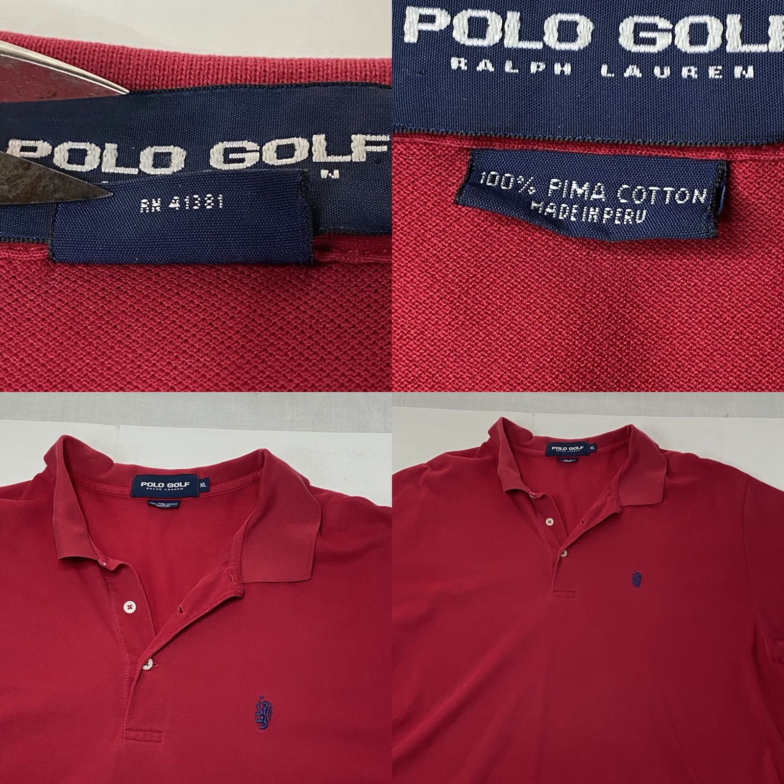 Polo Ralph Lauren VINTAGE Polo Golf Ralph Lauren Shirt Mens Red XL 100% Pima Cotton Size US XL / EU 56 / 4 - 9 Thumbnail