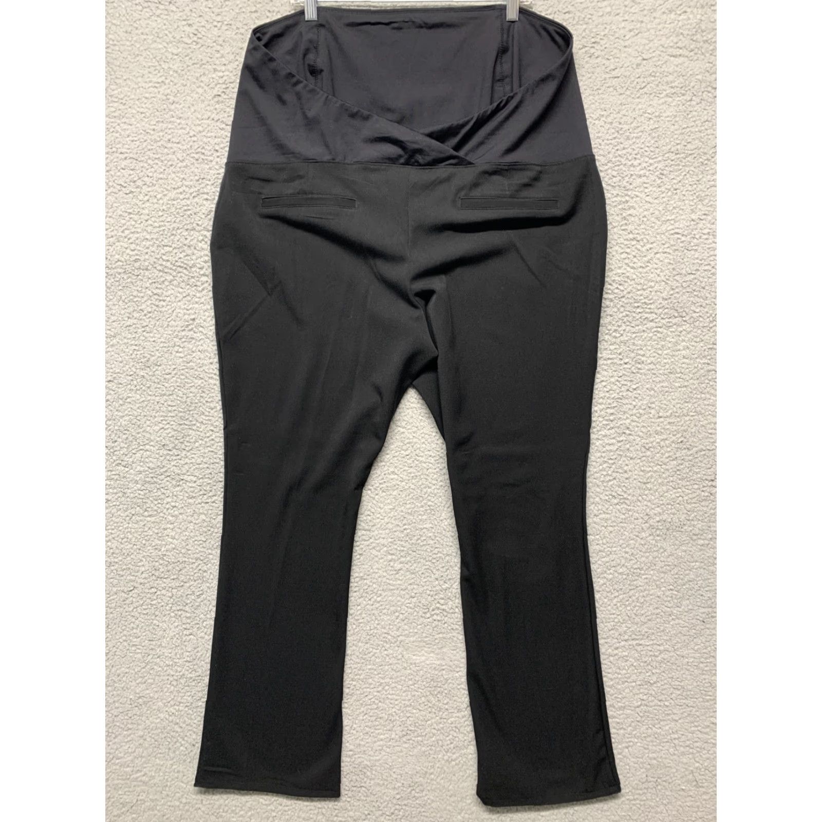 Vintage Isabel Maternity Pants Size 18 Black NWT Crossover Panel Lower Back Support Bootcut Stretch—Ingrid & Isabel Women’s Pants 18 Maternity Black NWT Size 40" / US 18 - 4 Thumbnail
