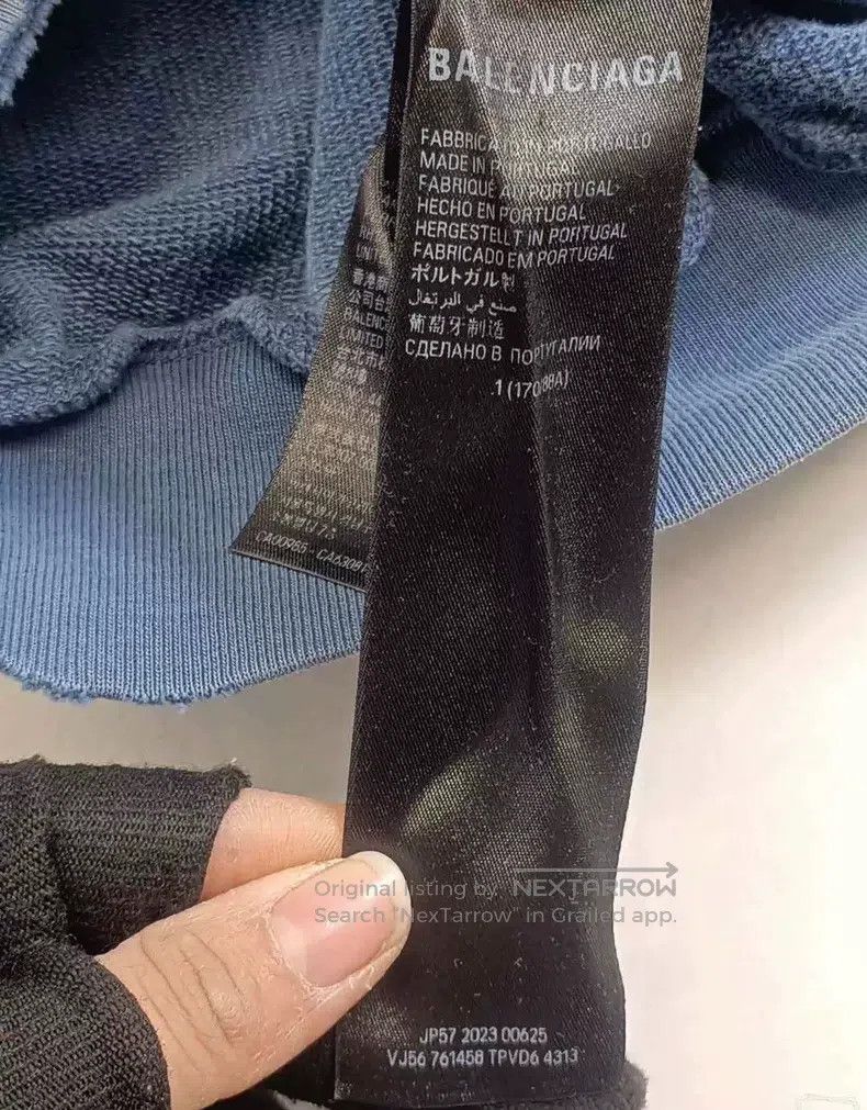 Balenciaga Balenciaga Distressed washed blue sweatshirt Size US S / EU 44-46 / 1 - 4 Thumbnail