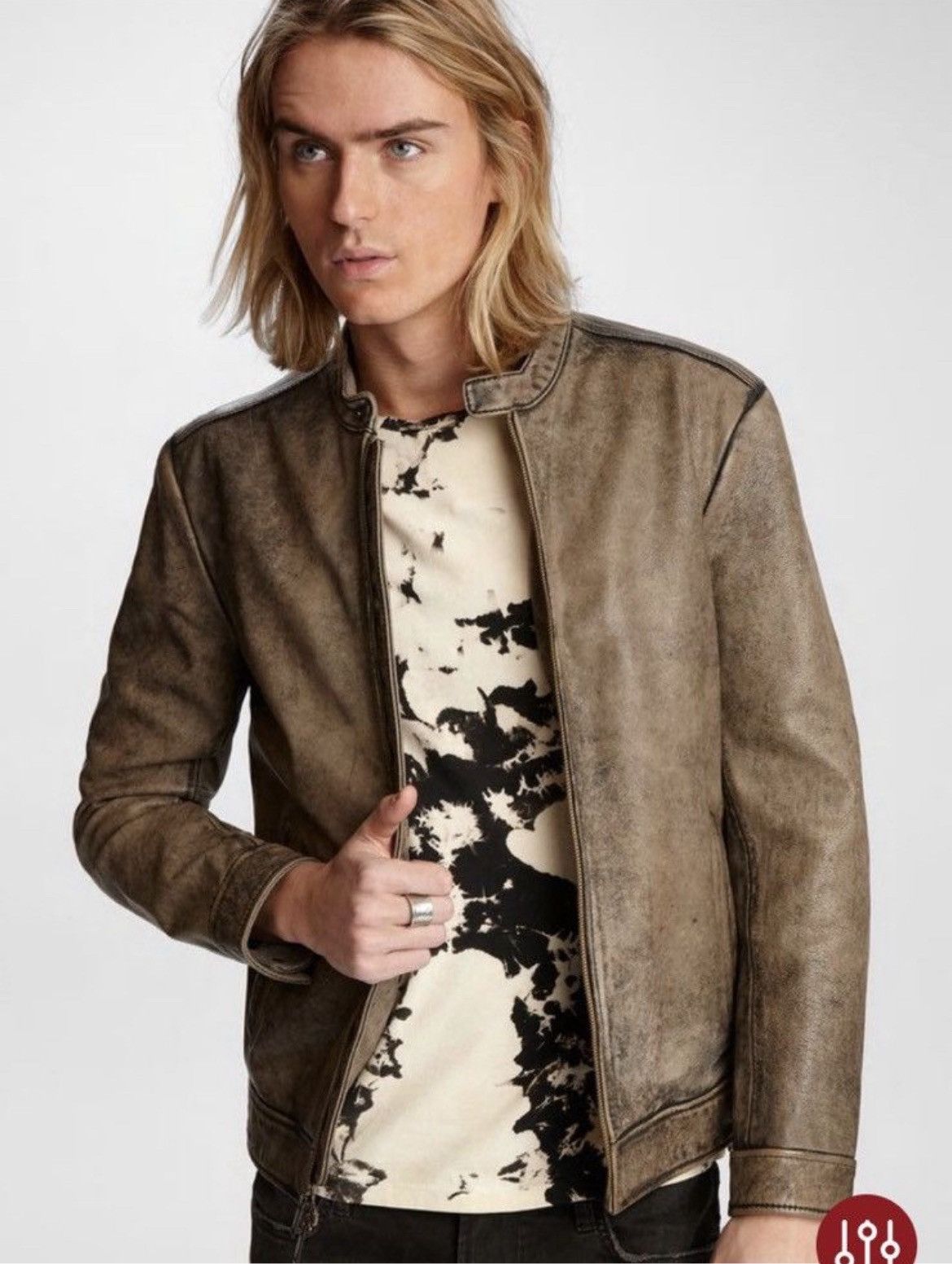 John Varvatos Dustin Distressed Leather Racer Jacket. XL Size US XL / EU 56 / 4 - 4 Thumbnail