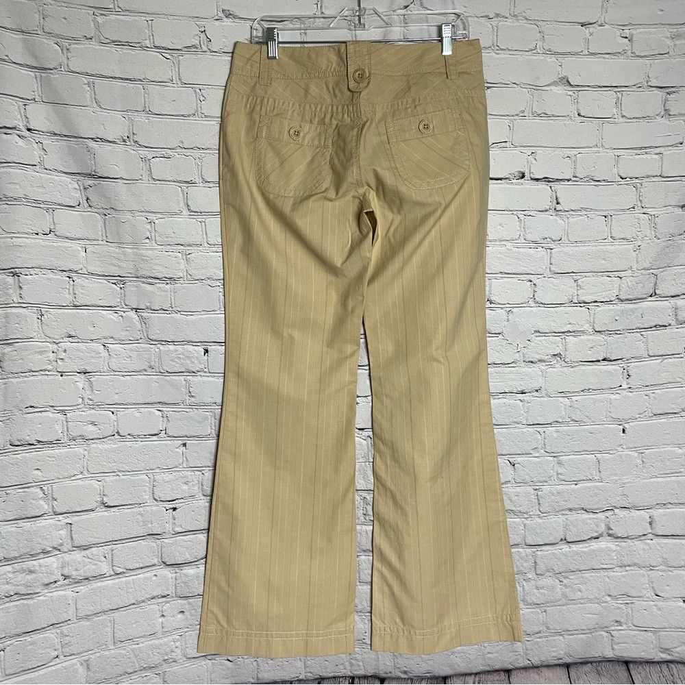 Calvin Klein Calvin Klein Bootcut Beige Striped Cotton Pants Size 8 Size 30" / US 8 / IT 44 - 3 Thumbnail