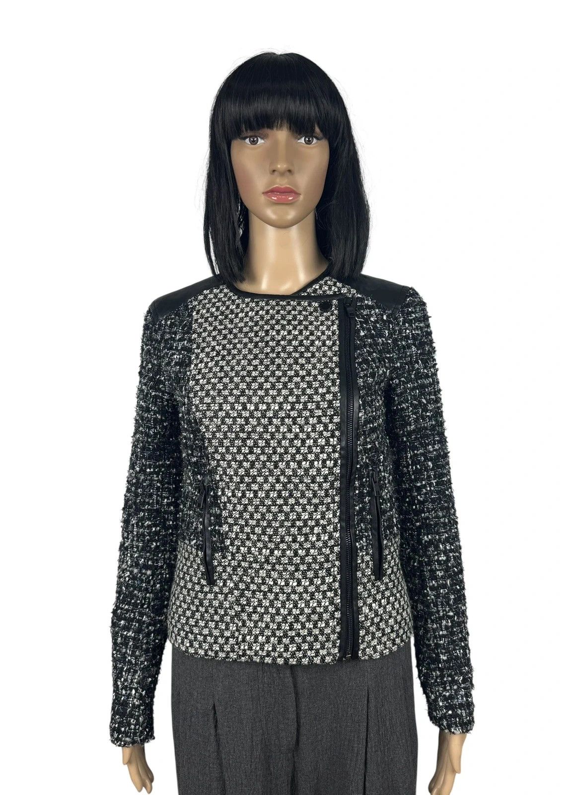 Armani Exchange Armani Exchange Tweed Wool Biker Jacket size XS Size XS / US 0-2 / IT 36-38 - 1 Thumbnail