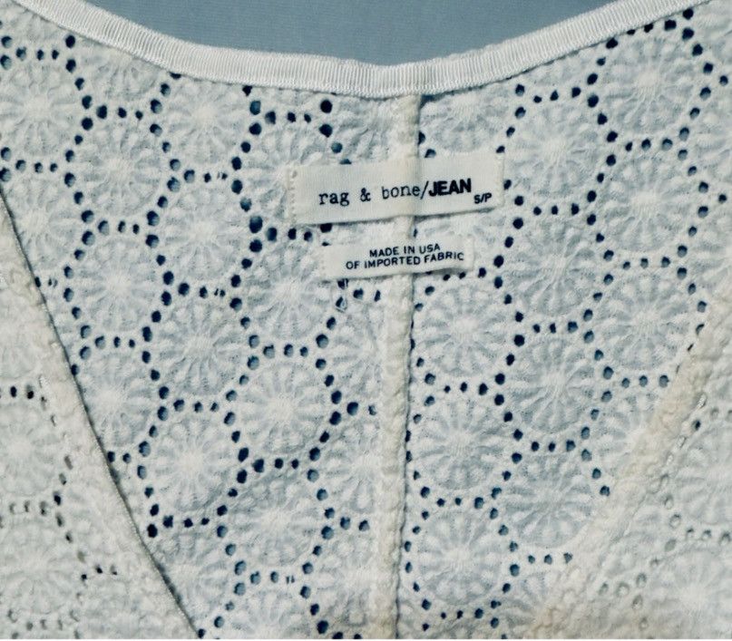 Rag & Bone rag & bone/JEAN Sleeveless Lace Eyelet Top – White – Size SP Size S / US 4 / IT 40 - 4 Thumbnail