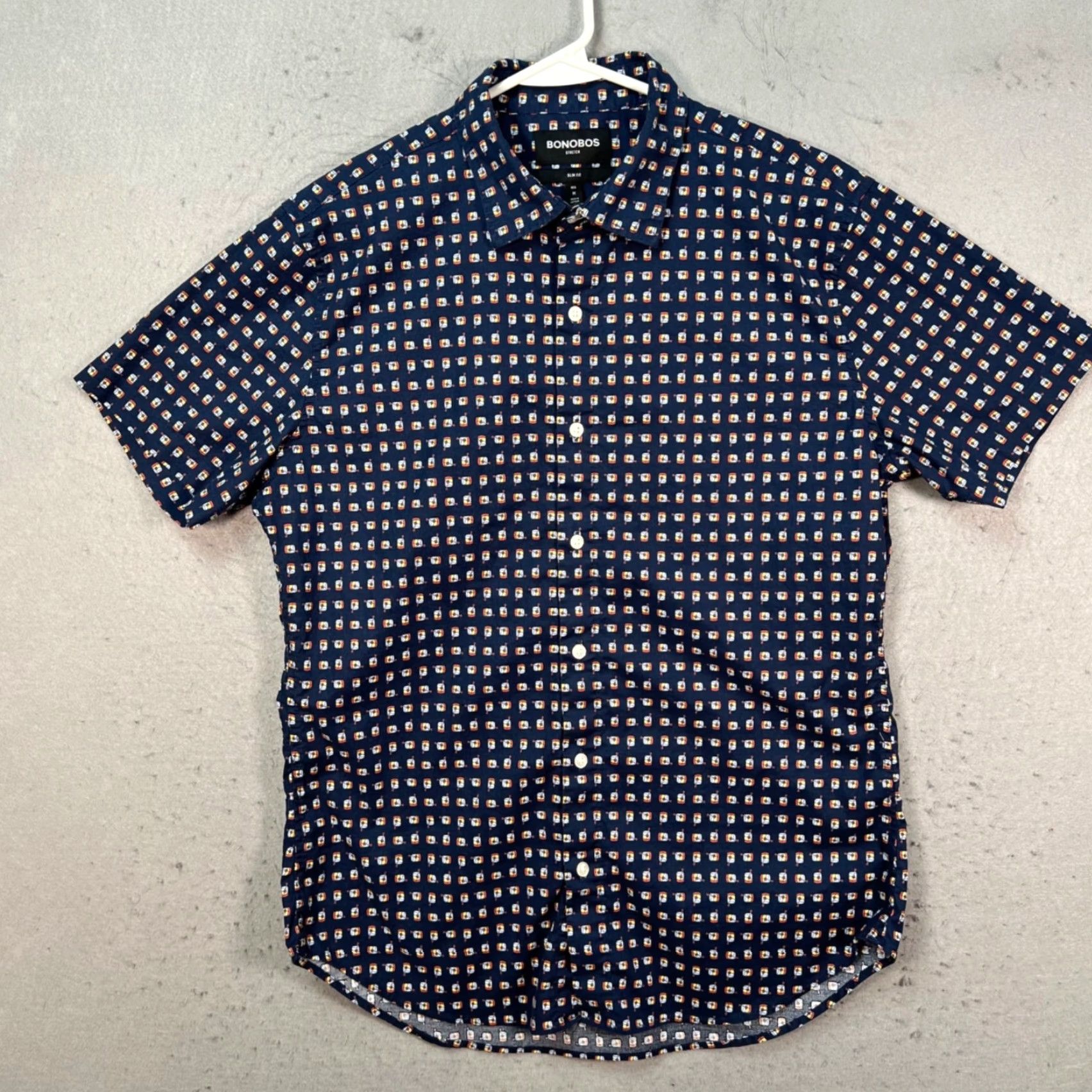 Bonobos Bonobos Mens Size Medium Slim Fit Stretch Blue Button-Up Shirt Short Sleeve Size US M / EU 48-50 / 2 - 2 Thumbnail