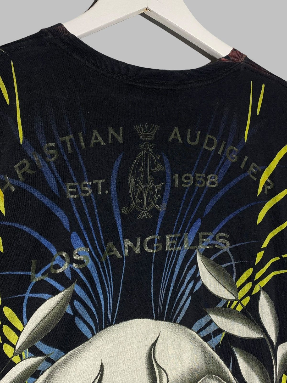 Christian Audigier 🔥 Y2K CHRISTIAN AUDIGIER SKULL ROSES TATTOO TEE GOTHIC VIBES Size US XL / EU 56 / 4 - 14 Thumbnail