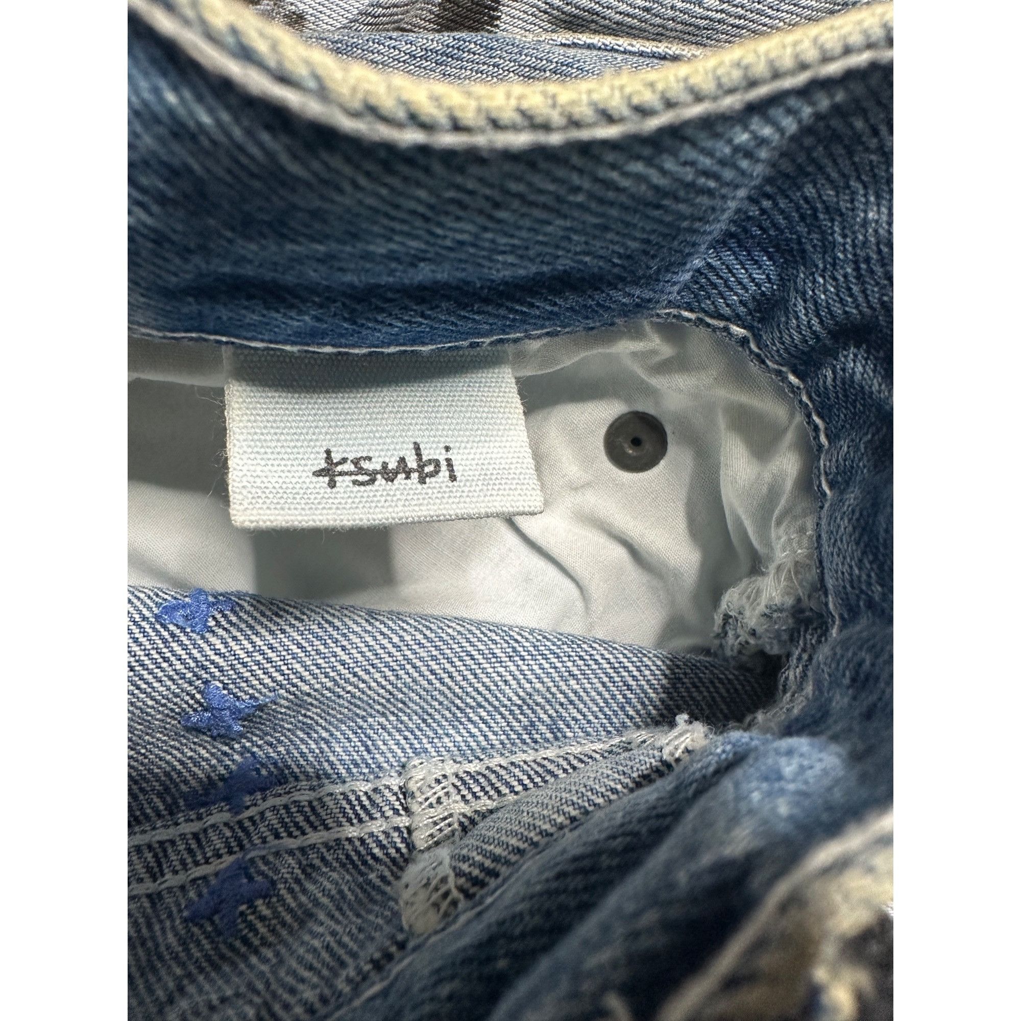 Ksubi Custom Embellished Distressed Paint Stained dyed treated Ksu Size US 31 - 7 Thumbnail