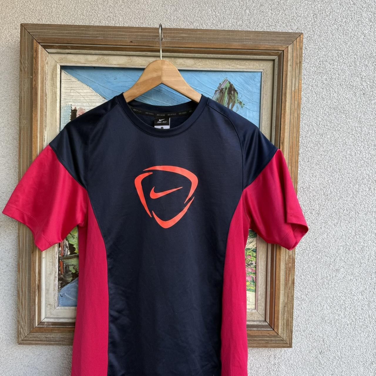 Nike Nike Vintage y2k T shirt Tee Navy Pink Nylon Center swoosh Size US M / EU 48-50 / 2 - 3 Thumbnail