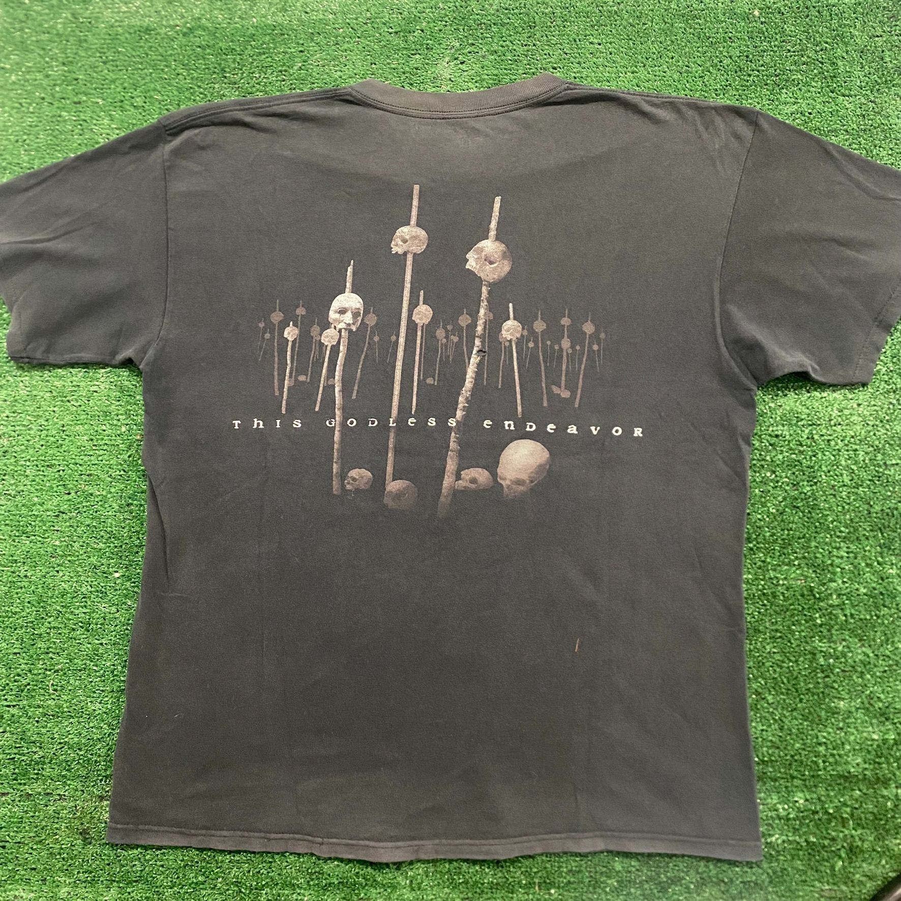 Band Tees Vintage Y2K Nevermore Godless Endeavor Skull Metal Band Tee Size US XL / EU 56 / 4 - 5 Thumbnail