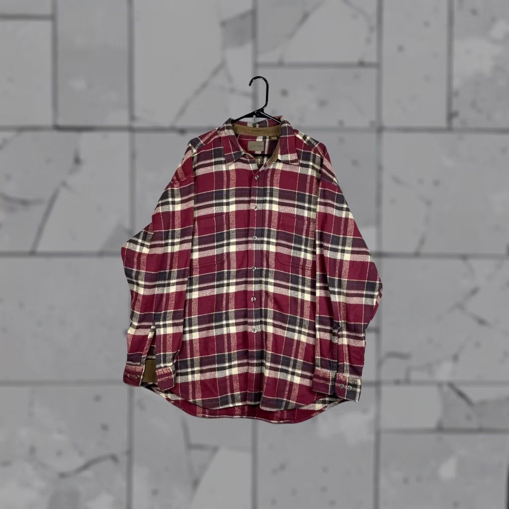 Vintage St. John's Bay Shirt Mens XL Red Plaid Flannel Button Front Casual Long Sleeve Size US XL / EU 56 / 4 - 1 Thumbnail