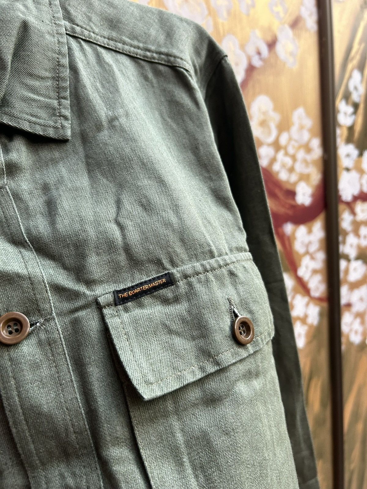 Other The Quartermaster Green Fatigue Shirt Cotton Linen Blend Size US L / EU 52-54 / 3 - 5 Thumbnail
