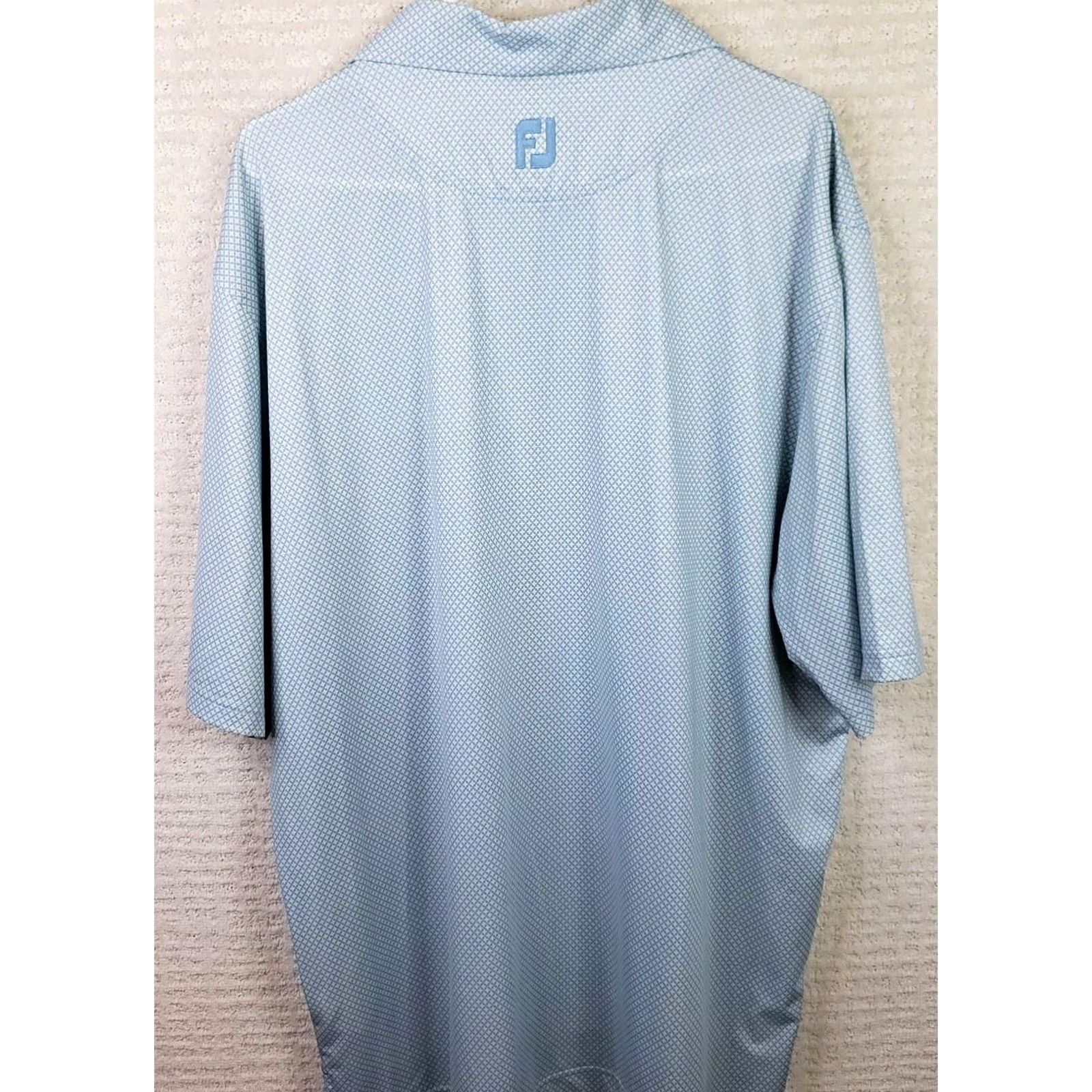 Footjoy FootJoy Short Sleeve Polo Shirt Mens XL Blue Yellow Geometric Button-Down Collared Logo Embroidered Moisture Wicking Regular Fit Golf Polo FJ Size US XL / EU 56 / 4 - 6 Thumbnail