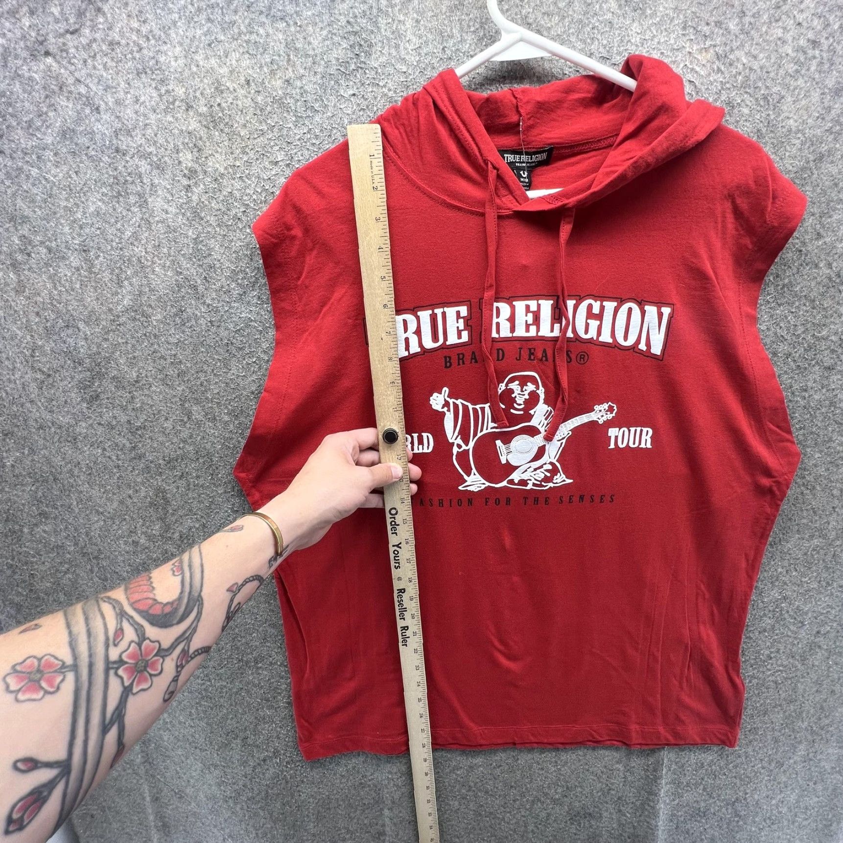 True Religion True Religion Hoodie Mens M Red Sleeveless Graphic Pullover Tank Shirt Size US M / EU 48-50 / 2 - 5 Thumbnail