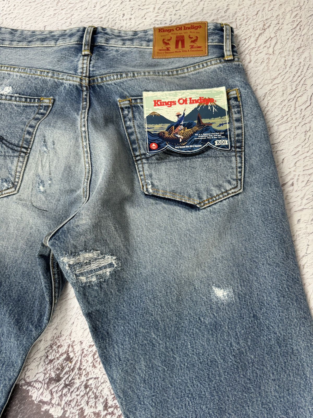 Kings Of Indigo Kings of Indigo KOI Light vintage destroyed high rise jeans Size US 34 / EU 50 - 8 Thumbnail