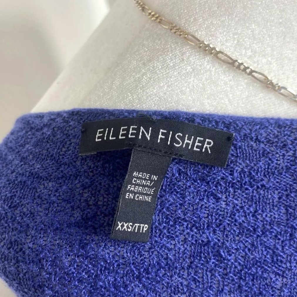 Eileen Fisher Eileen Fisher Tunic Blouse Blue Long Sleeve Lightweight Knit Women's XXS 2XS Bohemian Shirt Size XXS / US 00 / IT 34 - 3 Thumbnail