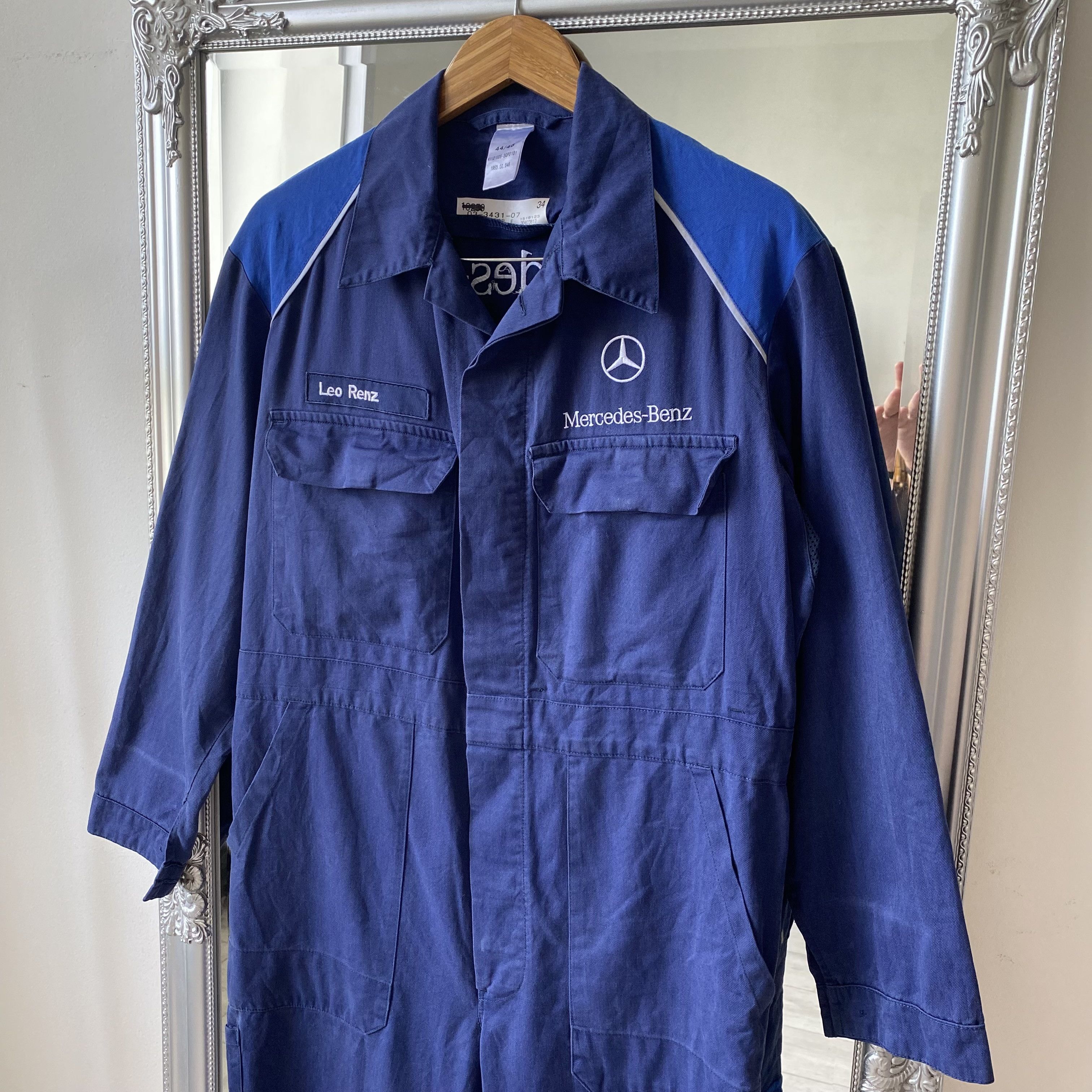 Mercedes-Benz 🛻 Vintage F1 Racing Mercedes Benz work jumpsuit Coverall Size US 29 - 3 Thumbnail