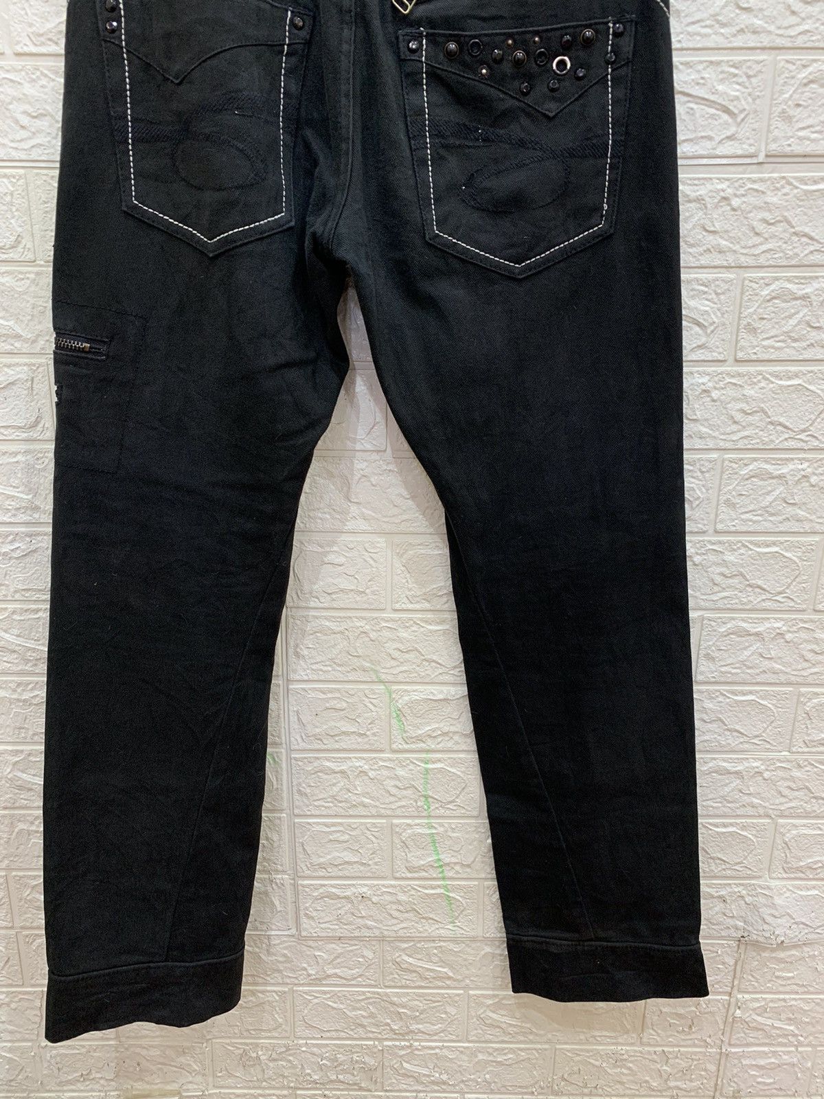 Beauty Beast Red pepper studded spiral line denim japanese jeans Size US 31 - 15 Thumbnail