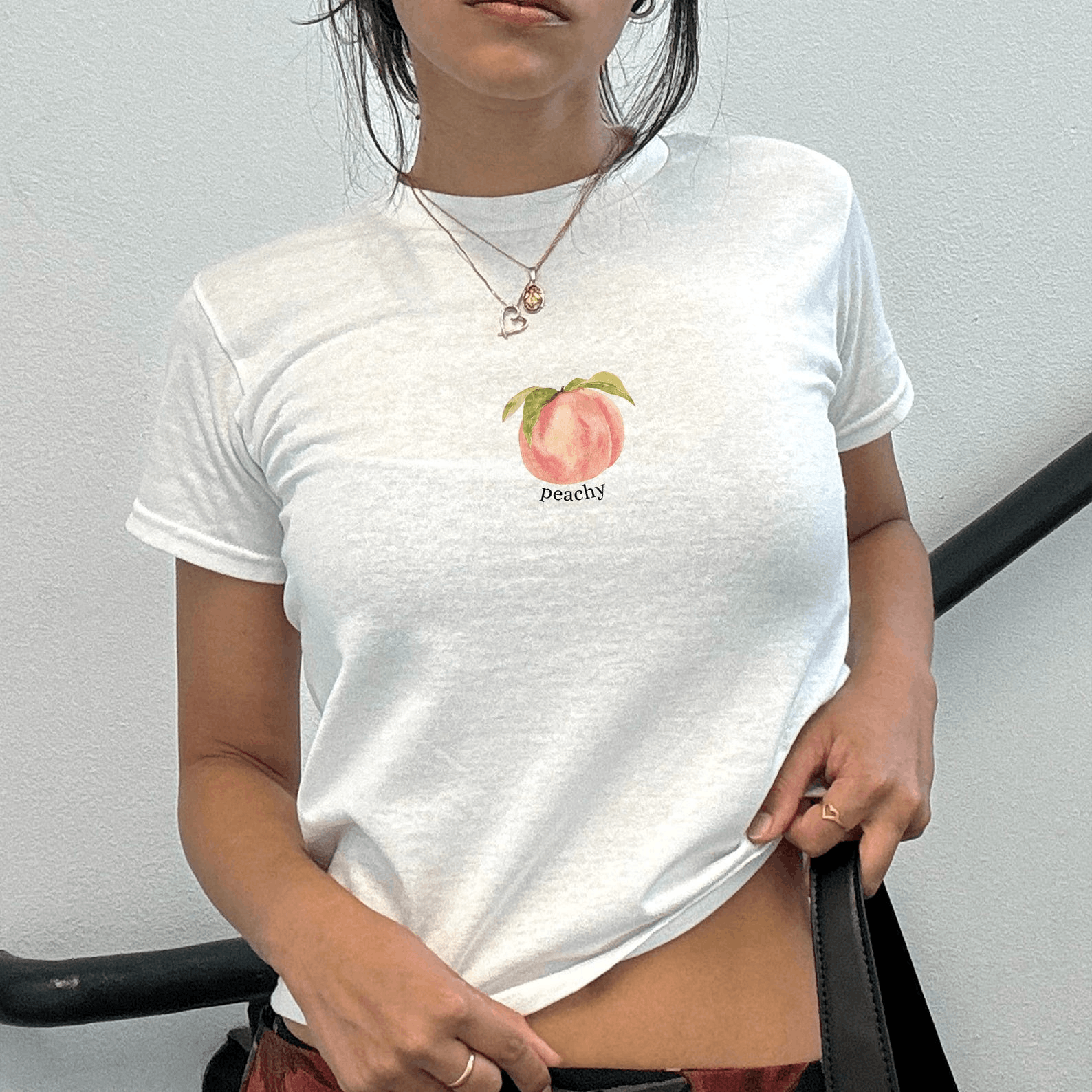 Other Peachy Baby Tee – Vintage Graphic Fruit Aesthetic Size L / US 10 / IT 46 - 3 Thumbnail