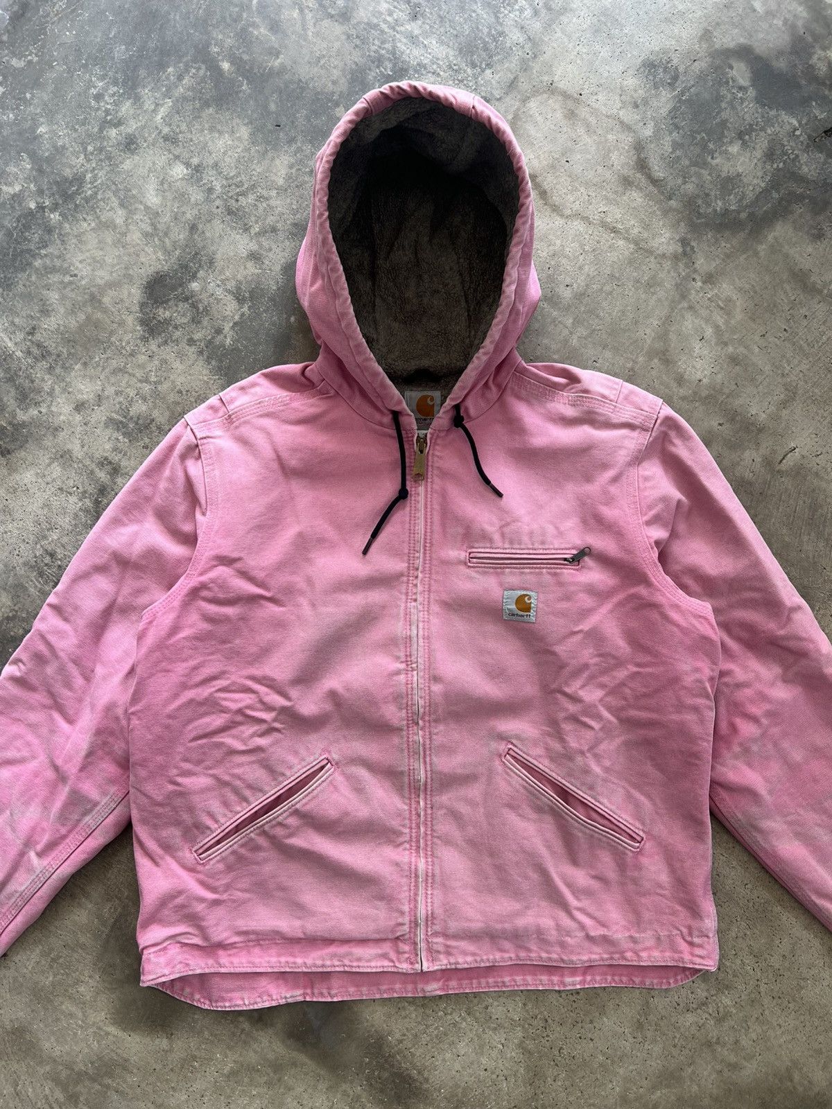 Carhartt Vintage J141 PKR Faded Carhartt Rose Detroit Hoodie Jacket Size US L / EU 52-54 / 3 - 3 Thumbnail