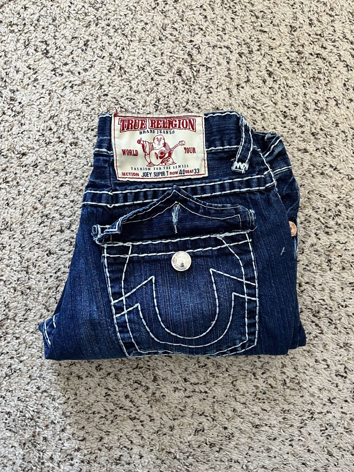 True Religion Vintage True Religion Contrast Stitching Denim Jeans Size US 36 / EU 52 - 10 Thumbnail