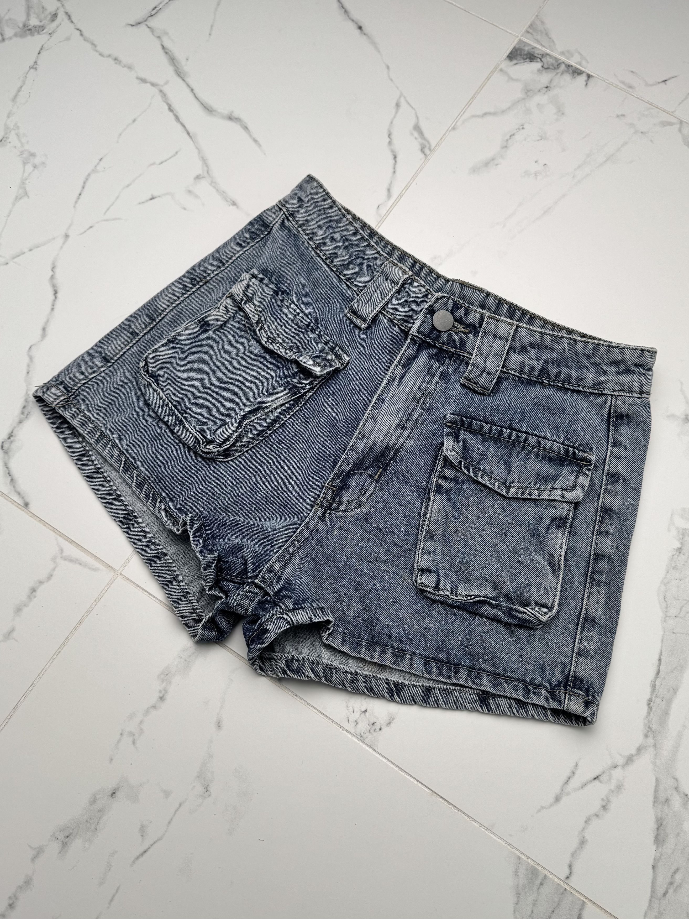 Vintage Women Blue Denim Cargo Shorts Y2K Vintage Mini Pocket Size 25" / US 0 / IT 36 - 1 Thumbnail