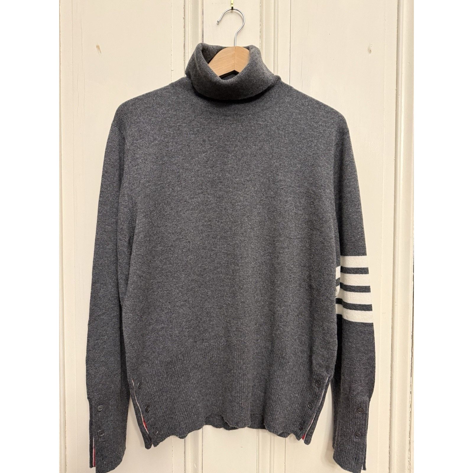 Thom Browne NWT $1700 Thom Browne Cashmere Turtleneck Made in Scotland. Size US XXL / EU 58 / 5 - 1 Thumbnail