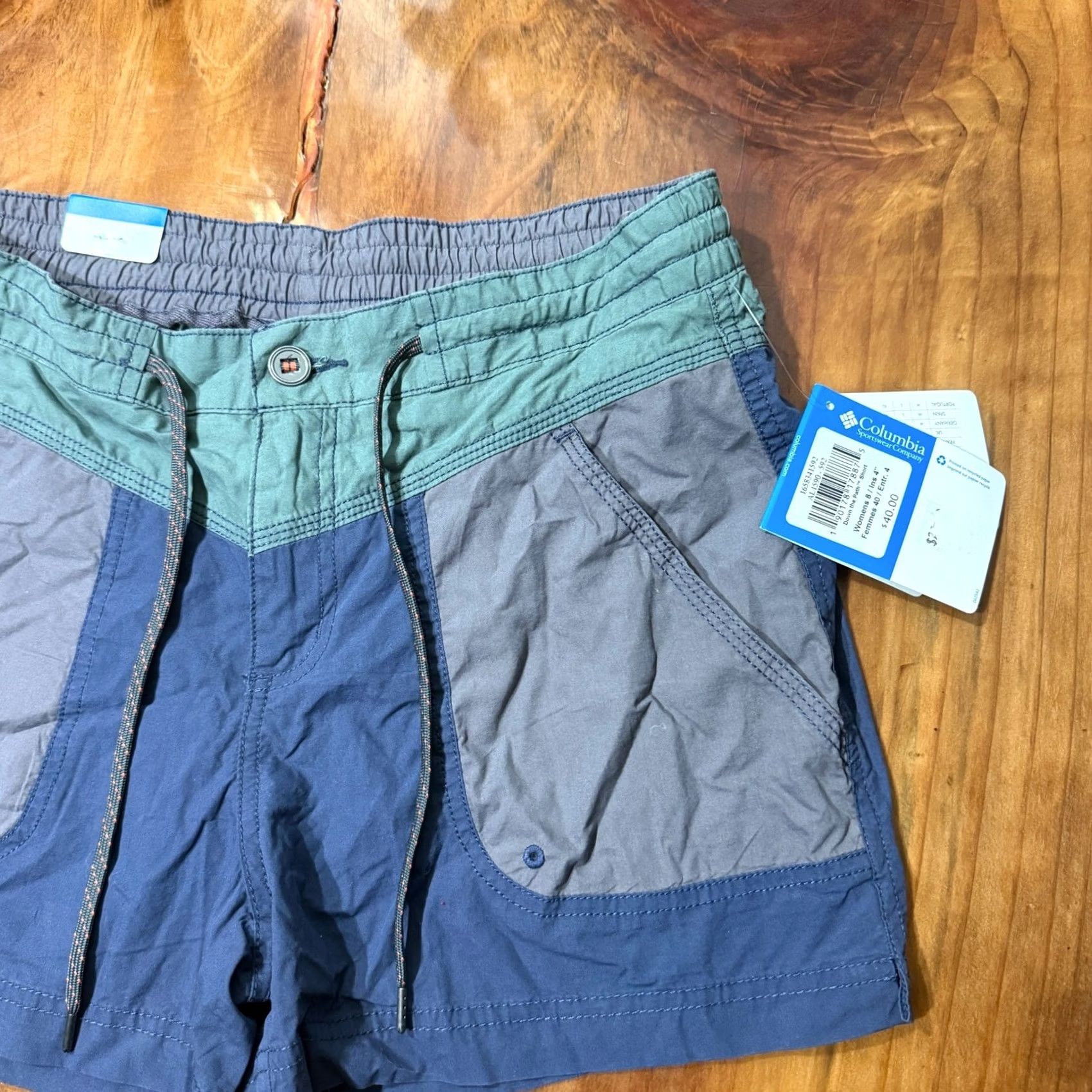 Vintage Columbia Shorts 8 Women Cotton Drawstring 3.5 Inseam Casual Athletic Green 90s Summer Beach Mens Womens Size 30" / US 8 / IT 44 - 2 Thumbnail