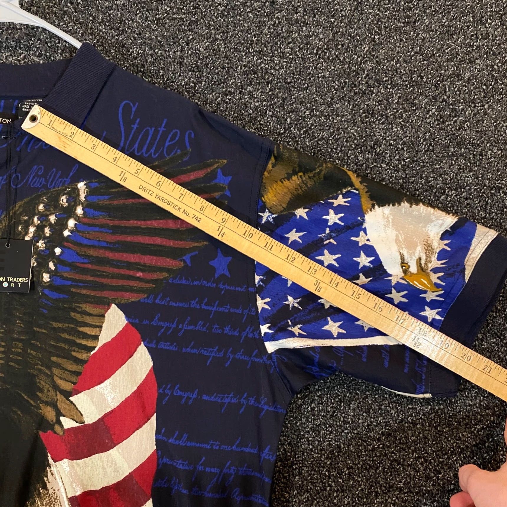 Cotton Traders VINTAGE American Flag Eagle All Over Print Polo Shirt Mens XL USA 90s Classic Polo Shirt Mens XL Blue Flag Eagle 90s USA Size US XL / EU 56 / 4 - 7 Thumbnail