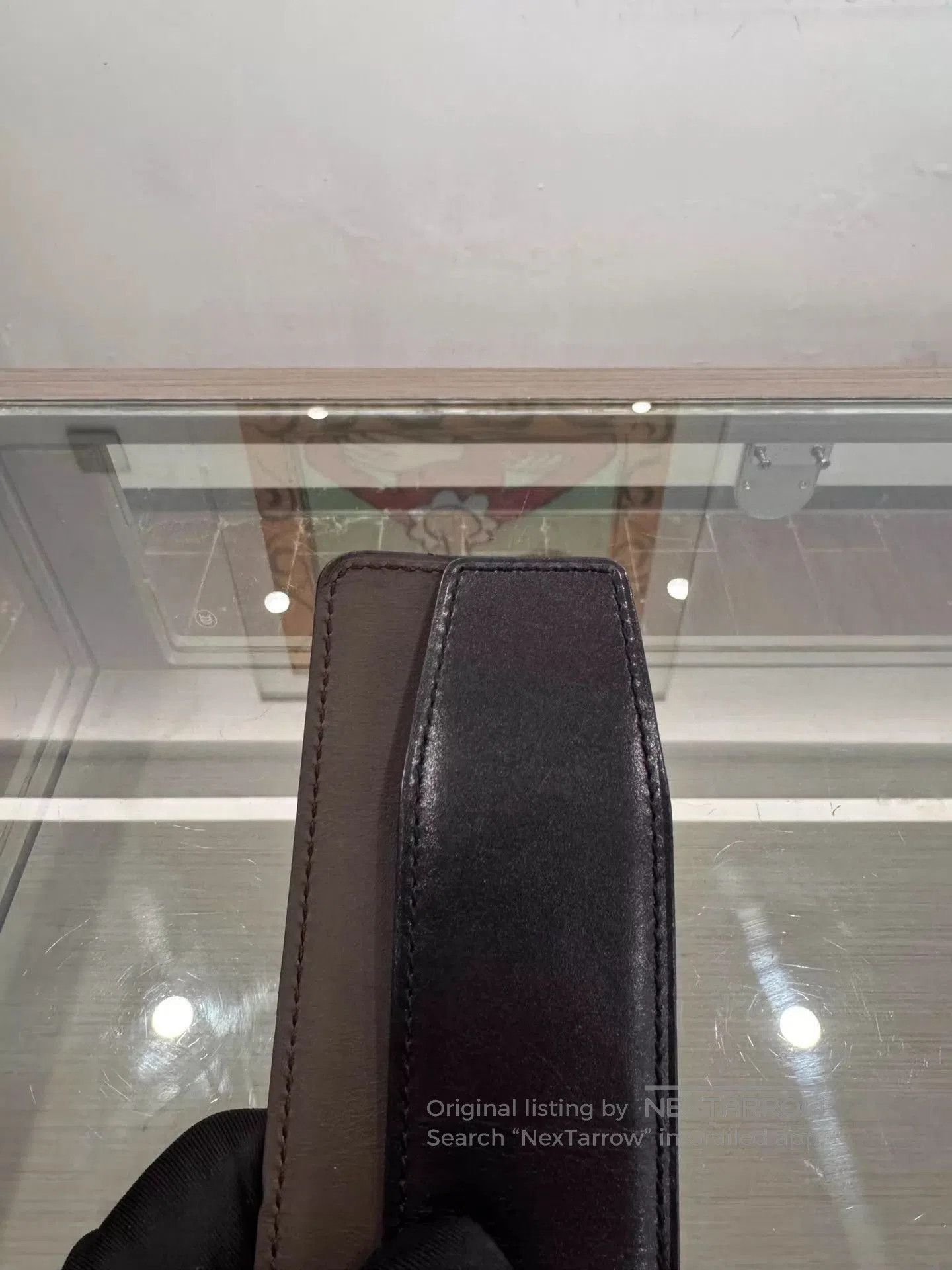 Hermes Black Leather Belt with Gold H Buckle. Size ONE SIZE - 5 Thumbnail
