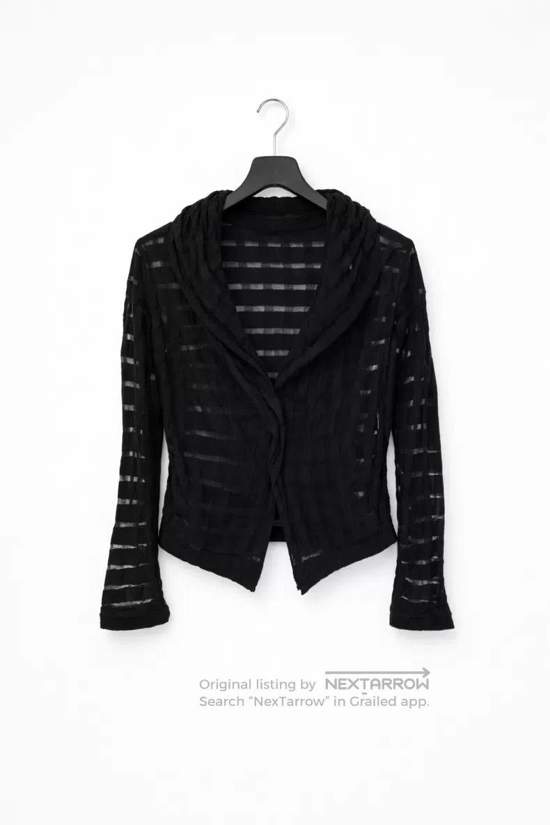 Yohji Yamamoto Yohji Yamamoto Sheer striped knitted cardigan| Size US M / EU 48-50 / 2 - 2 Thumbnail