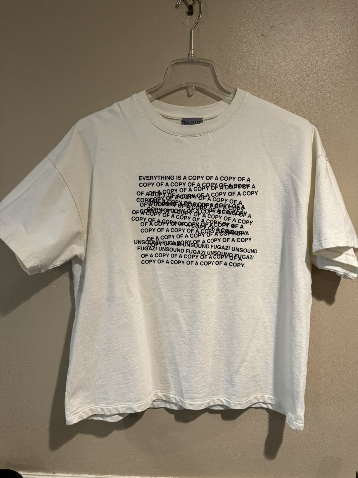 Image of Fugazi x Unsound Rags "everything Is A Copy" Tee in White, Men's (Size XL)