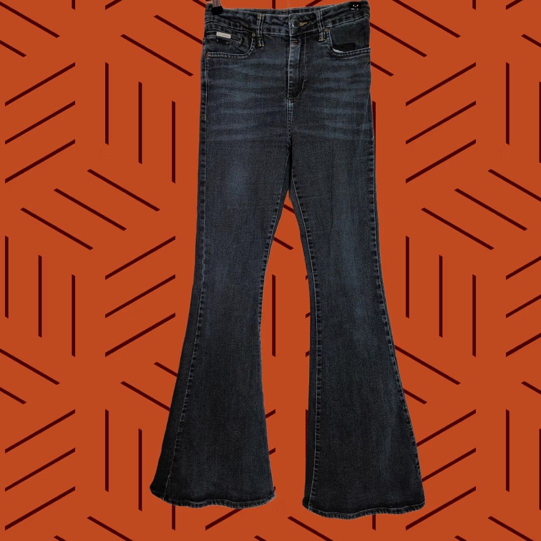 Vintage Animale Flare Jeans Dark Wash Regular Denim Women 36 Regular Flared Mid 10-12 in Cotton Blend Zip Vintage No Size 25" / US 0 / IT 36 - 1 Thumbnail