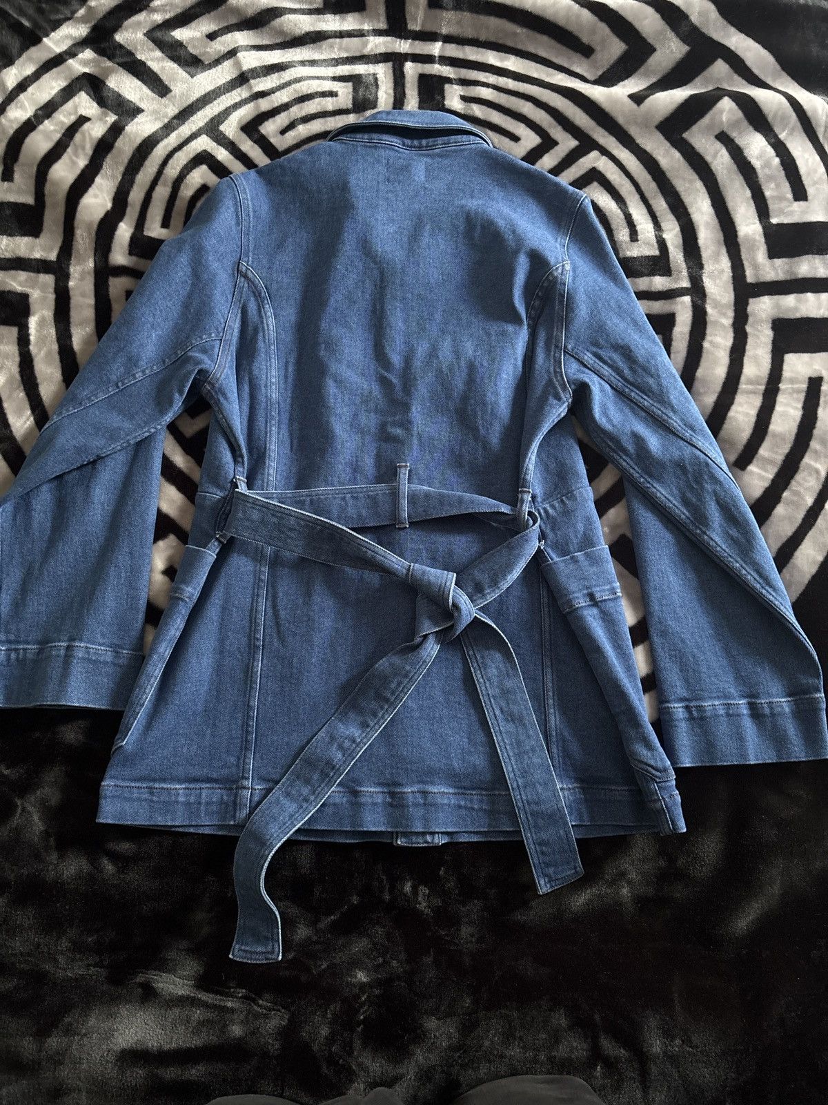 Other VIVERE Macy Belted Longline Denim Jacket Size XL / US 12-14 / IT 48-50 - 6 Thumbnail