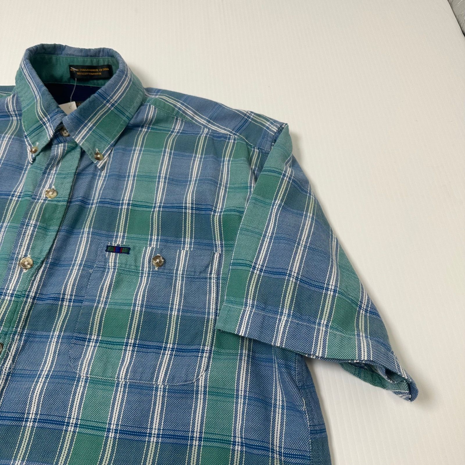 Vintage Vintage Alexander Julian Plaid Short Sleeve Button Up M Size US M / EU 48-50 / 2 - 2 Thumbnail