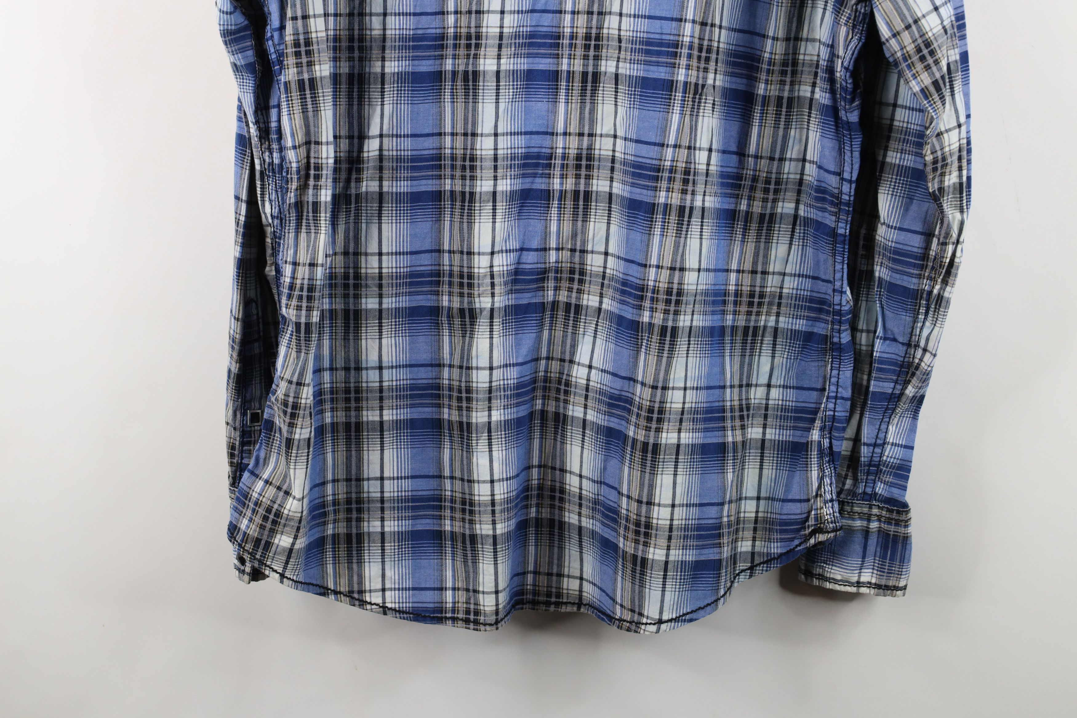Vintage Buckle UFC MMA Iron Cross Studded Snap Button Shirt Plaid Size US M / EU 48-50 / 2 - 16 Thumbnail
