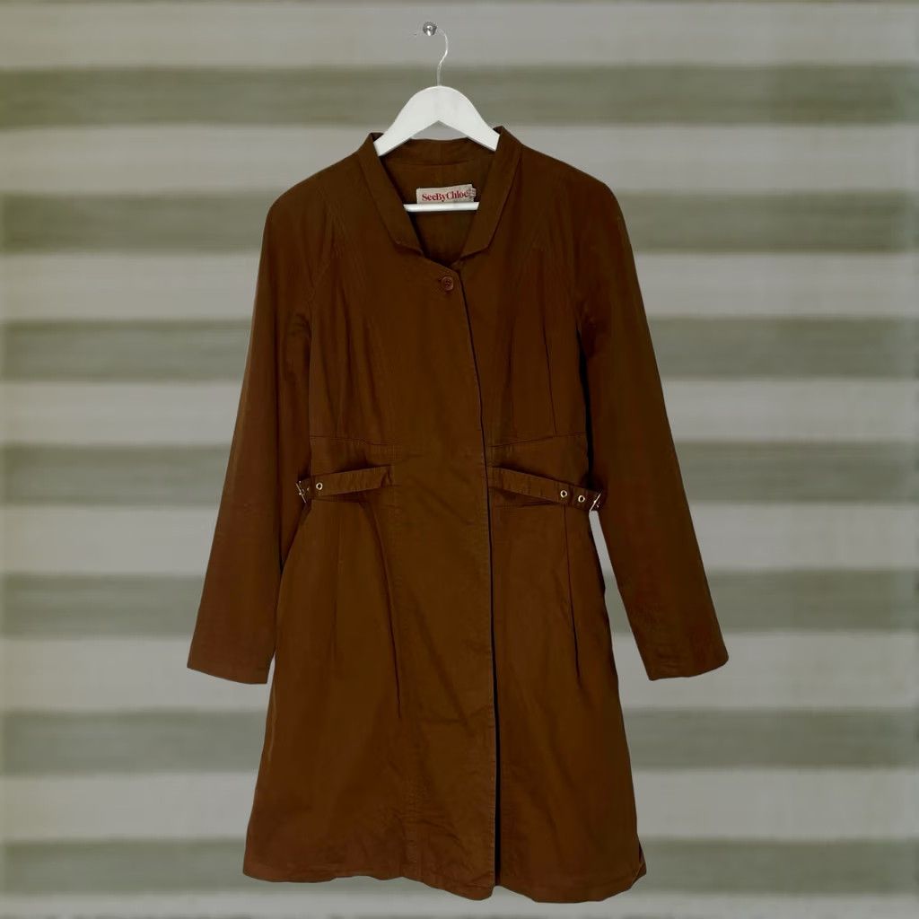 Vintage Chloé Coat Trench Mid Length Size US 6 Women's Brown Cotton Snap Casual Fall Spring Summer Italy Size M / US 6-8 / IT 42-44 - 1 Thumbnail