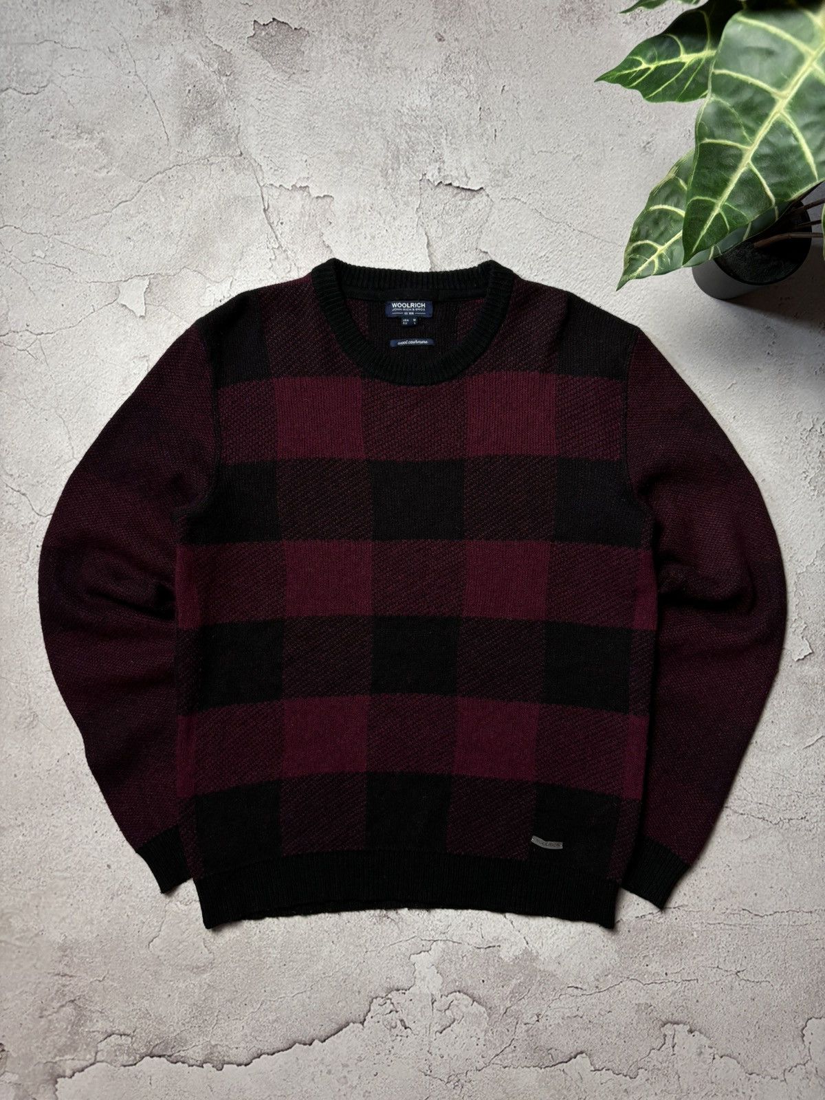 Woolrich Woolen Mills Woolrich Men’s Checked Crewneck Sweater – US M Size US L / EU 52-54 / 3 - 1 Thumbnail