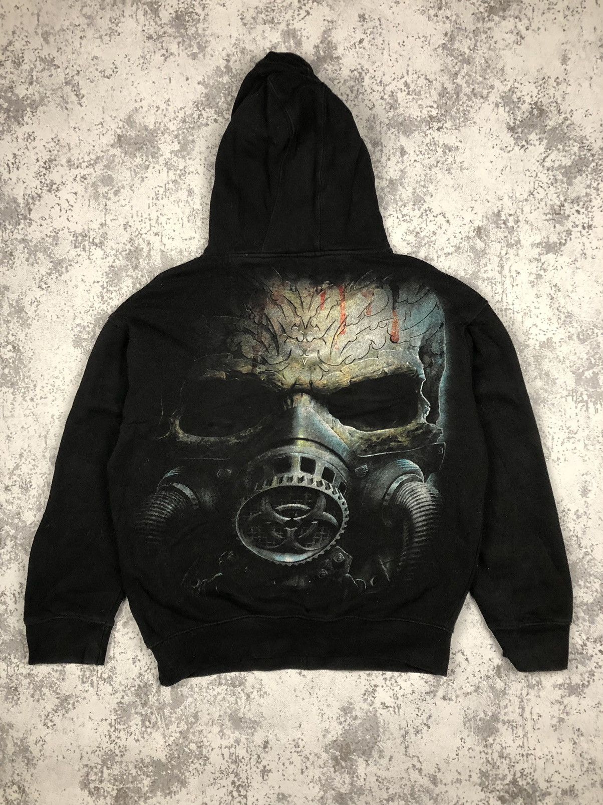 Vintage 🔥 Biohazard Gas Mask Skull Hoodie Dark Apocalypse Size US M / EU 48-50 / 2 - 5 Thumbnail