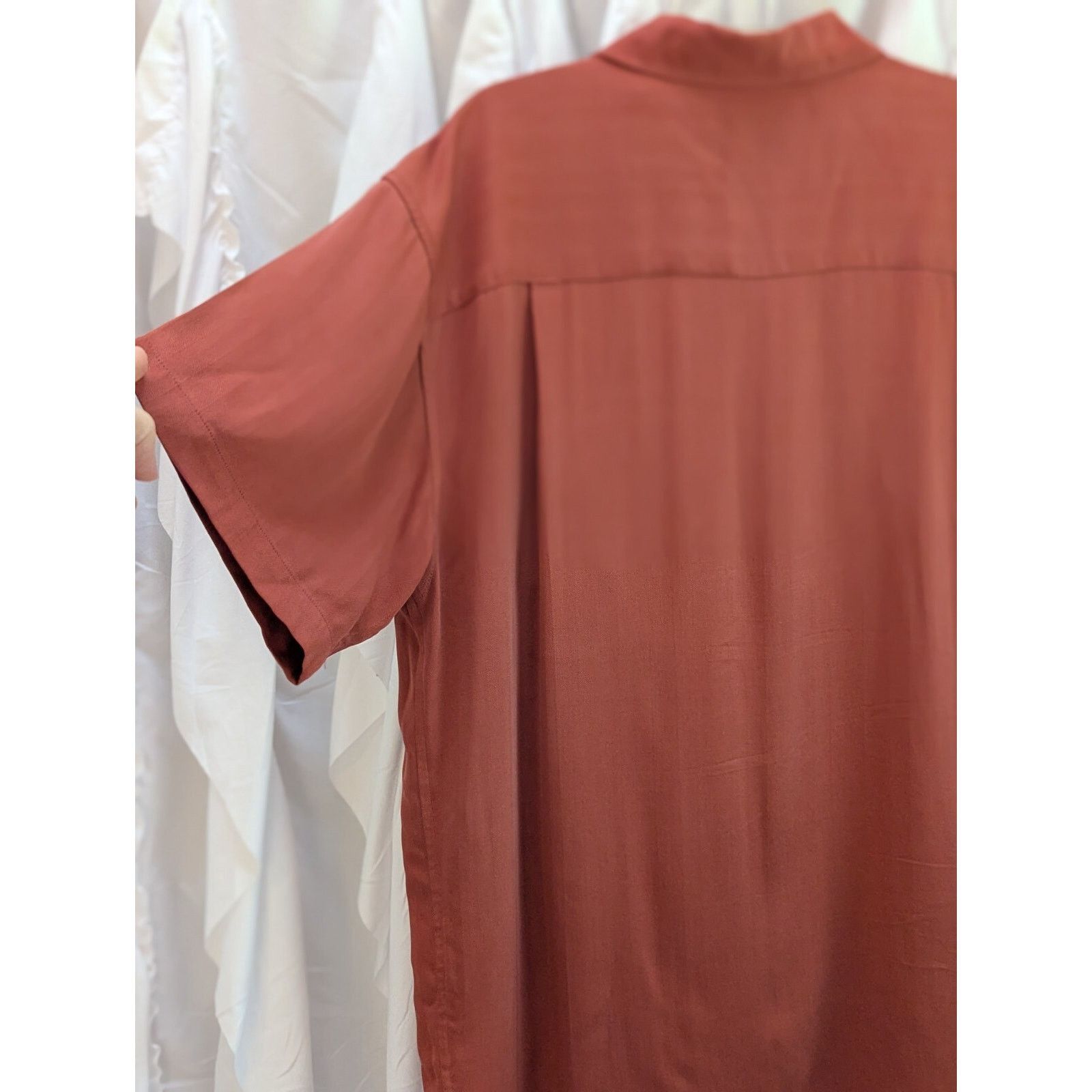 Other Direction Michael Brandon 100% Silk Orange Shirt Large Size US L / EU 52-54 / 3 - 5 Thumbnail