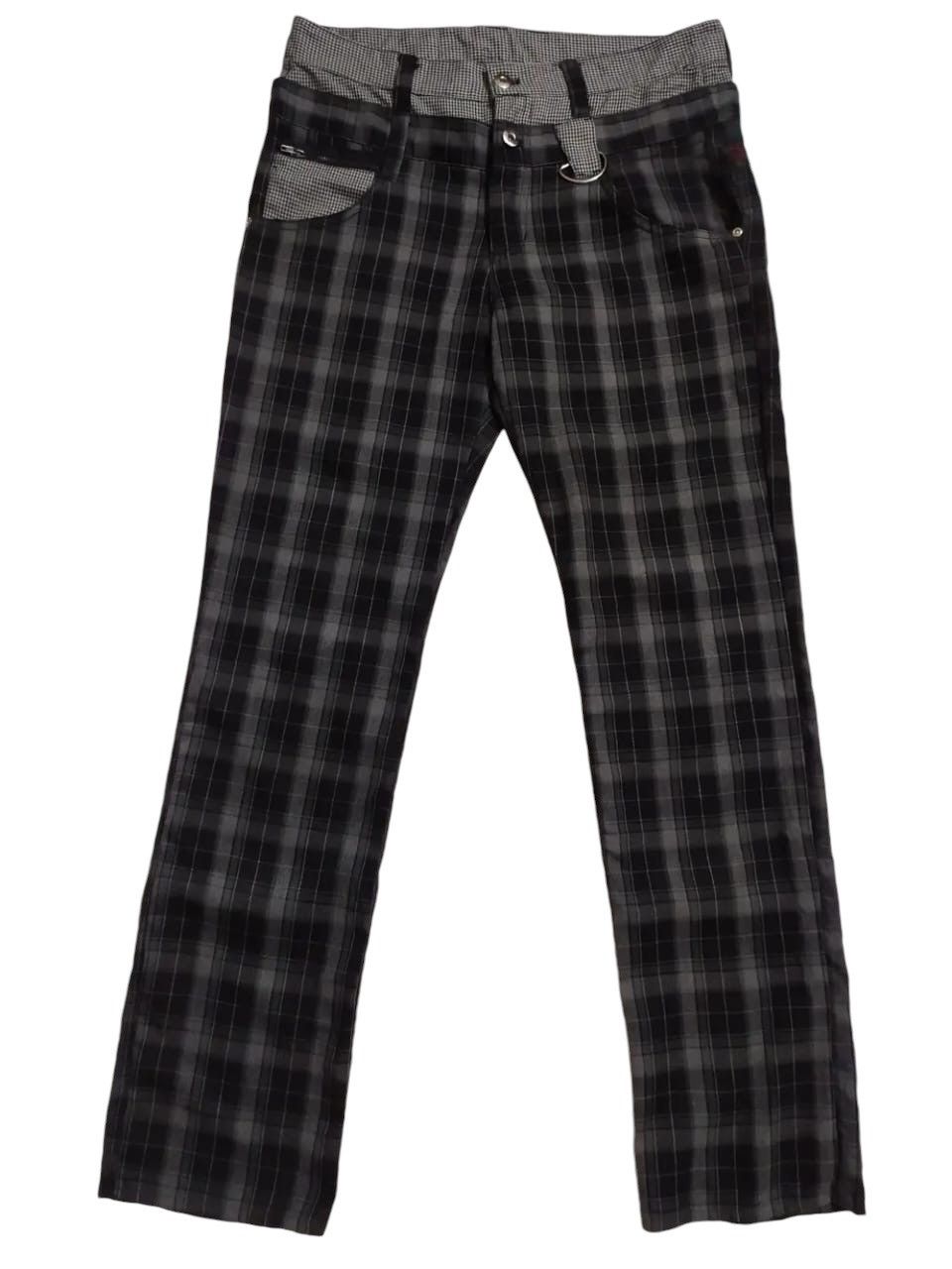 Japanese Brand Japanese Rag Out Checkered Double Waist Pants Size US 31 - 1 Thumbnail