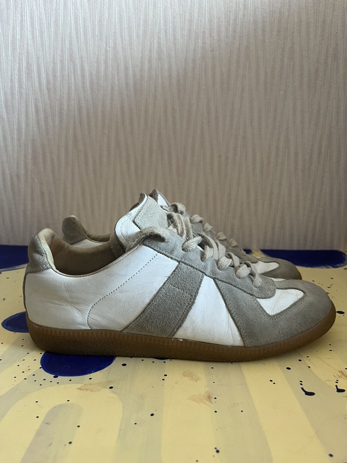 Maison Margiela MAISON MARGIELA replica gats low white/gray leather sneakers Size US 6.5 / EU 39-40 - 3 Thumbnail