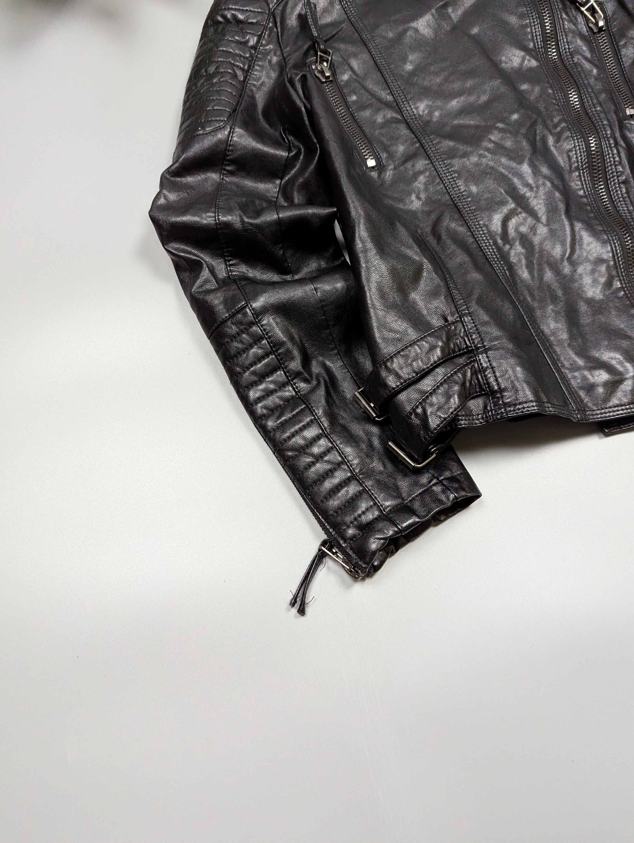 Other Women’s Black Motorcycle Biker Jacket with Skull Back Print Size S / US 4 / IT 40 - 12 Thumbnail