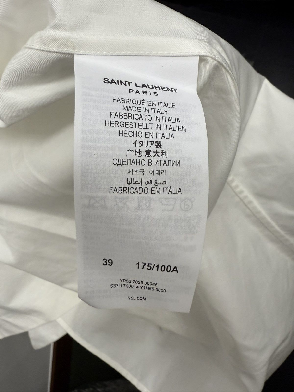 Saint Laurent Paris Saint Laurent white dress shirt with ribbon 39 Size US S / EU 44-46 / 1 - 6 Thumbnail