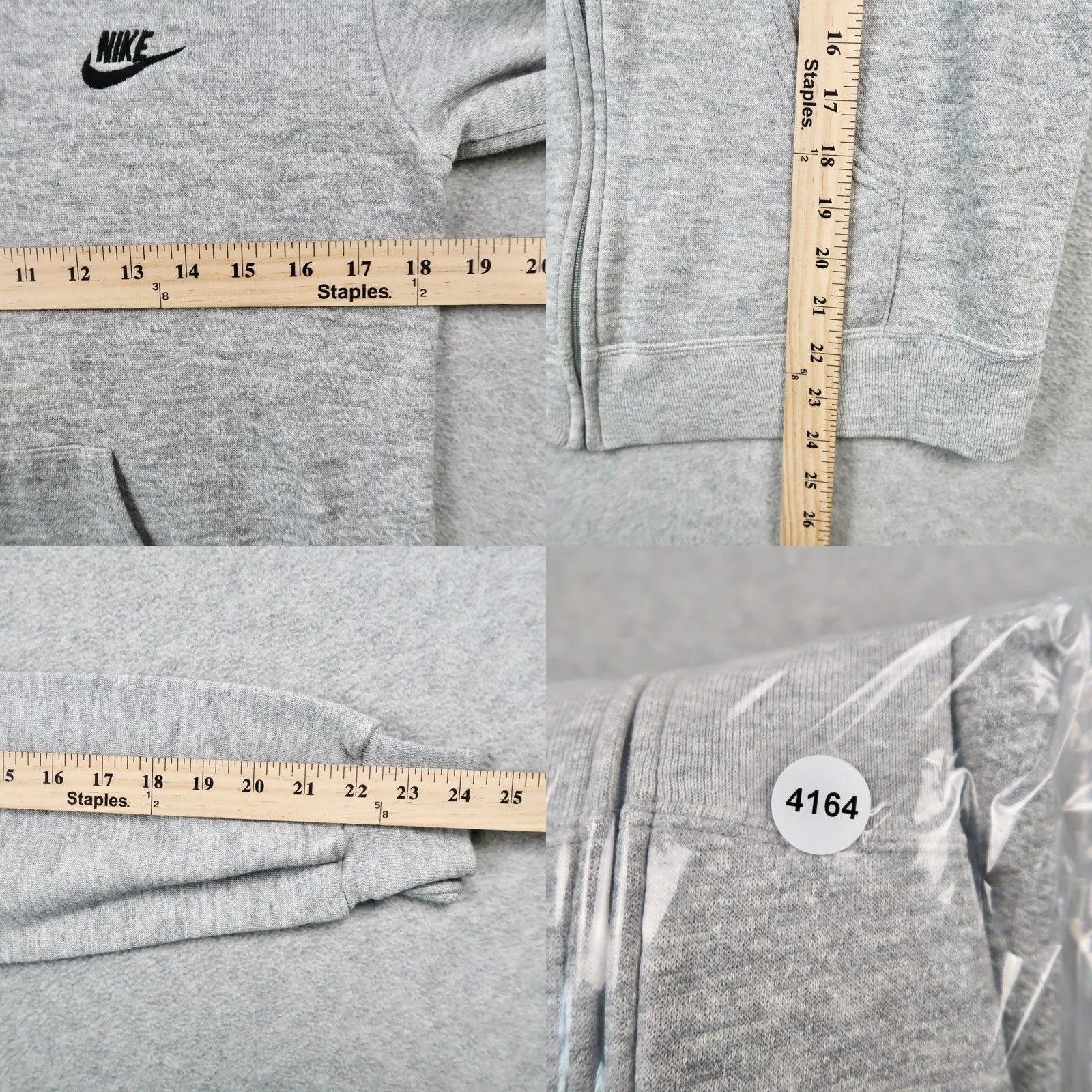 Nike VINTAGE Nike Hoodie Adult S Small Gray Full Zip Embroidered Logo Made in USA 80s Mens Size US S / EU 44-46 / 1 - 8 Thumbnail